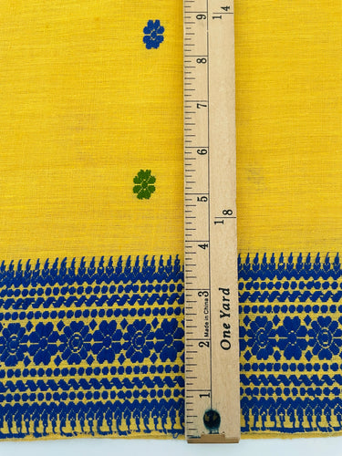 Assam Eri Silk Saree | Yellow | Handwoven | Silk Mark Certified | Ships from California